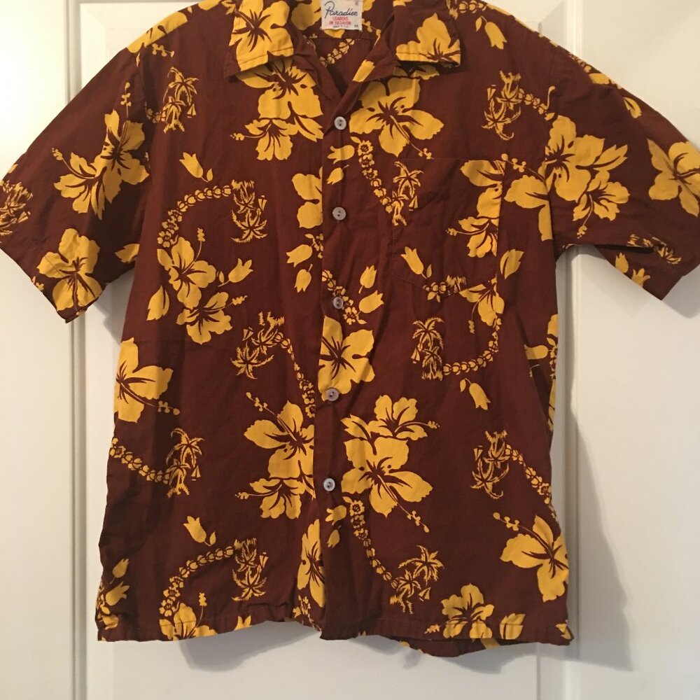 Vintage Paradise Hawaiian Shirt Made in Fiji